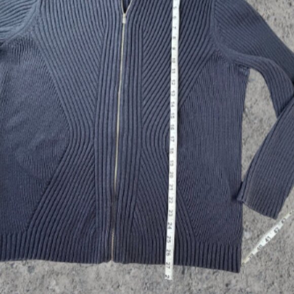 Liz Claiborne Blue pinstripe long sleeve zip up sweater 3X - Picture 4 of 7